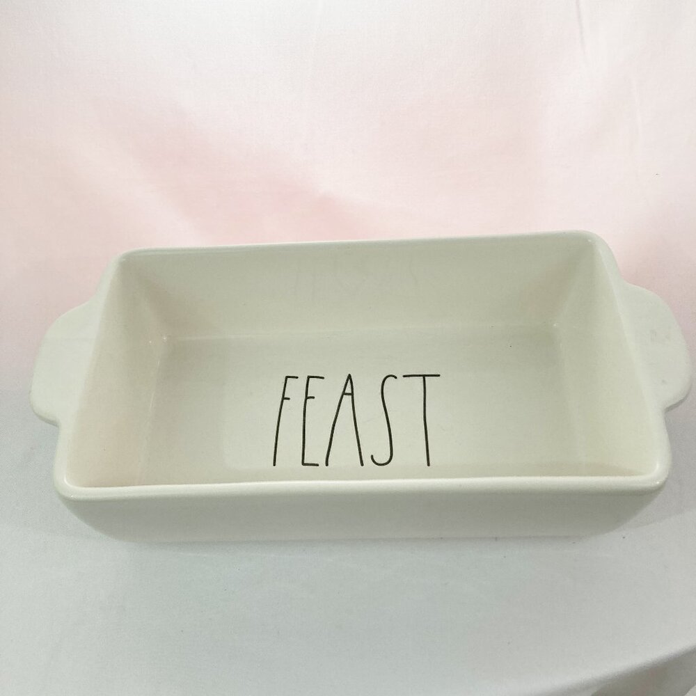 Rae Dunn "Feast" Ceramic Loaf Pan